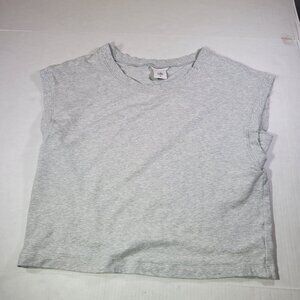 Cabi Women Modal & Cotton Blend Heather Gray Sleeveless Athleisure Muscle Top M